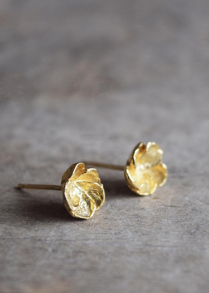 Gold Stud Earrings by Alice Stewart Jewellery